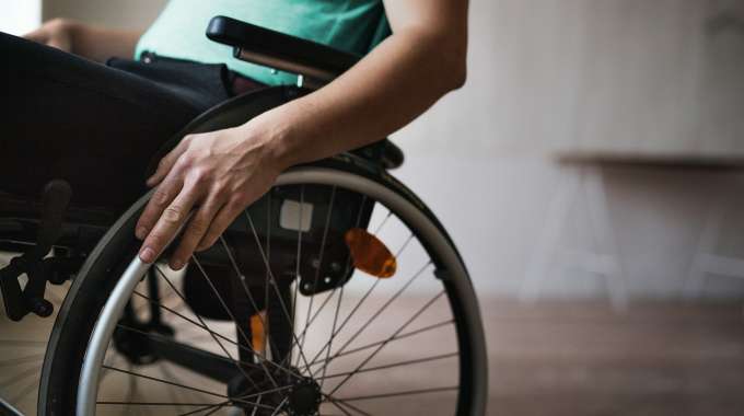 Disabled person on wheelchair