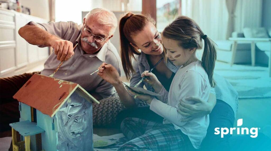 Mother, daughter, and grandfather