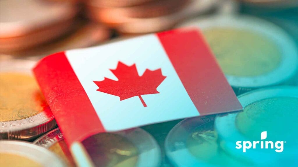 Bank of Canada with Canadian flag
